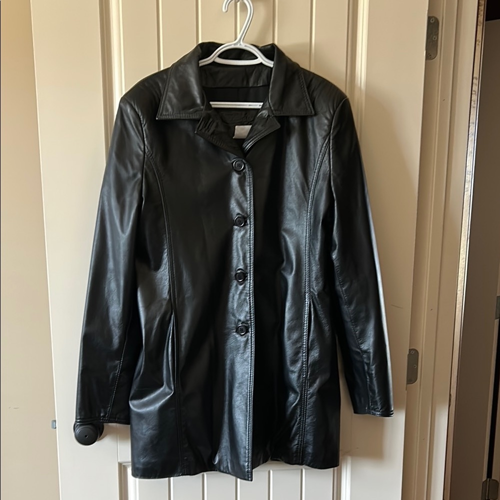 Black Leather Women's Jacket Size 4